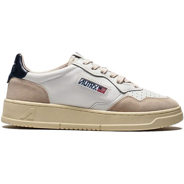 Autry Medalist Leather Low White Blue (Womens)
