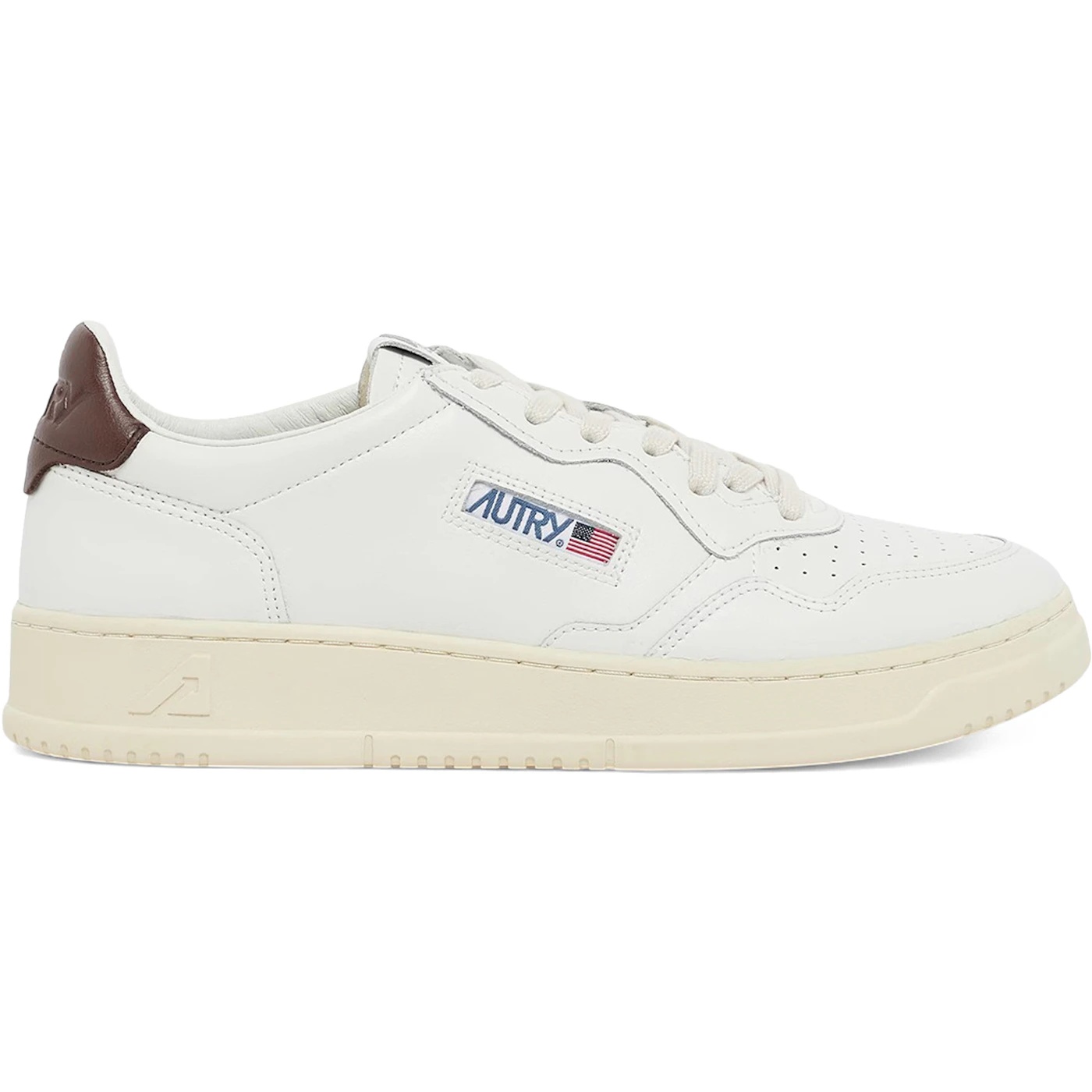 Autry Medalist Leather Low White Brown Tab 2 Autry Medalist Leather Low White Brown Tab 2