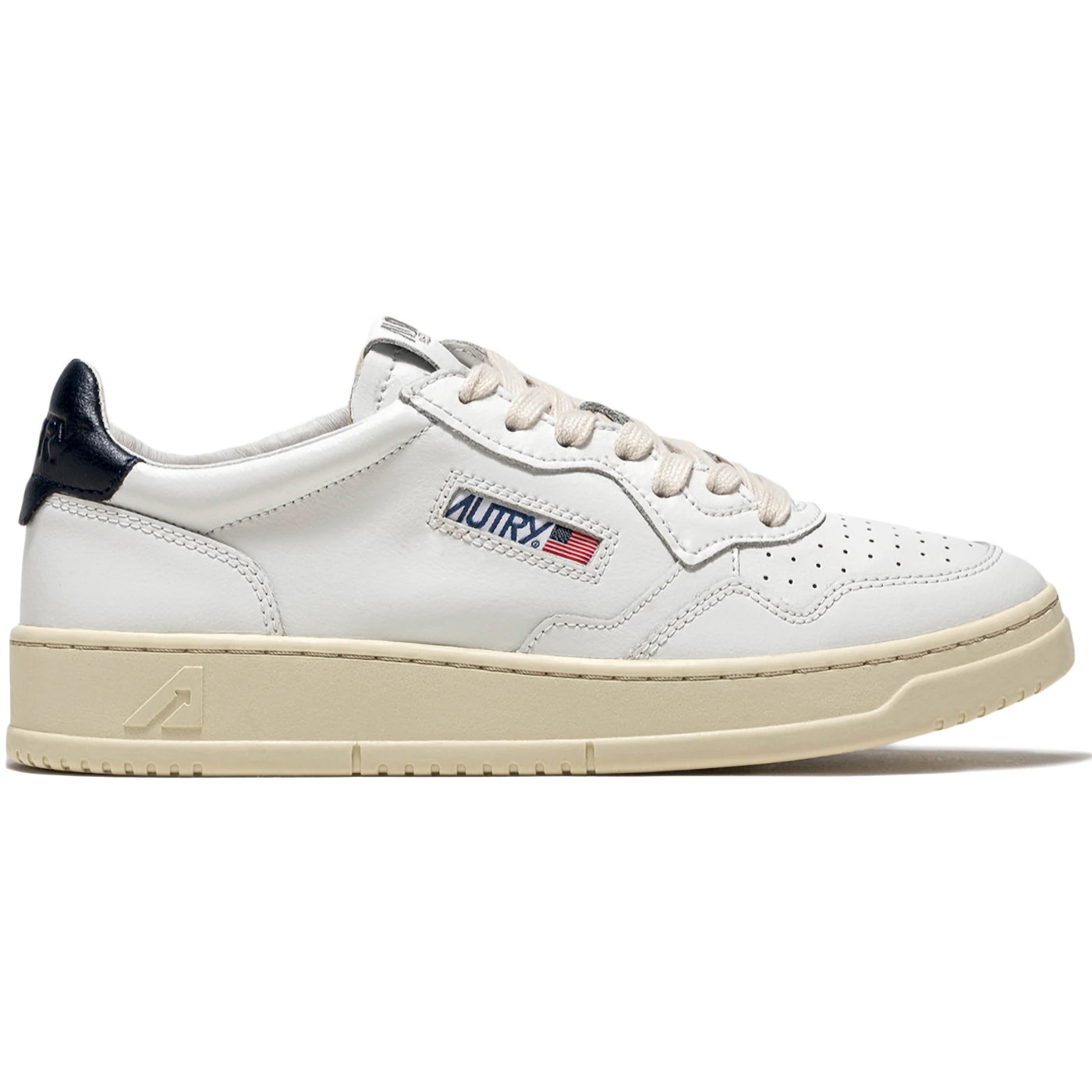 Autry Medalist Leather Low White Dark Blue (Womens) 1 Autry Medalist Leather Low White Dark Blue Womens 2
