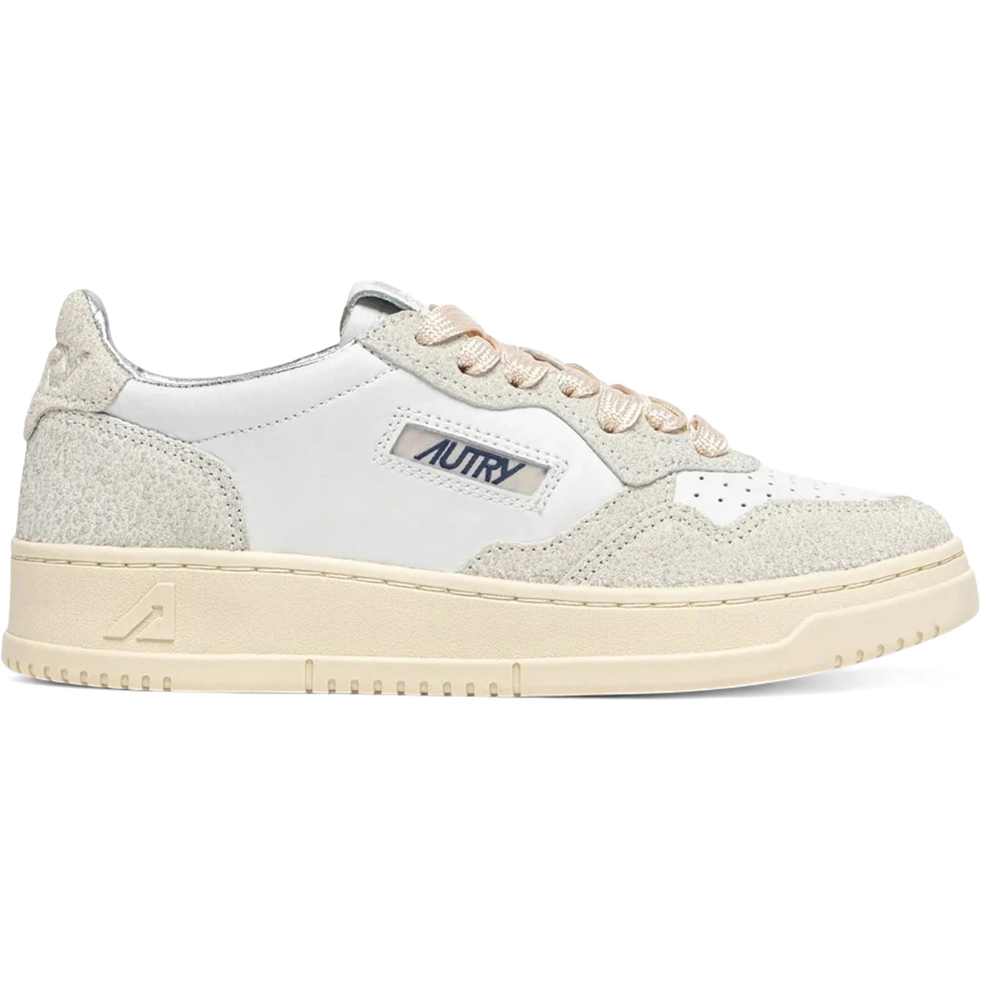 Autry Medalist Leather Low White Glitter (Womens) 1 Autry Medalist Leather Low White Glitter Womens 1