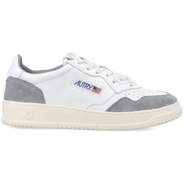 Autry Medalist Leather Low White Grey