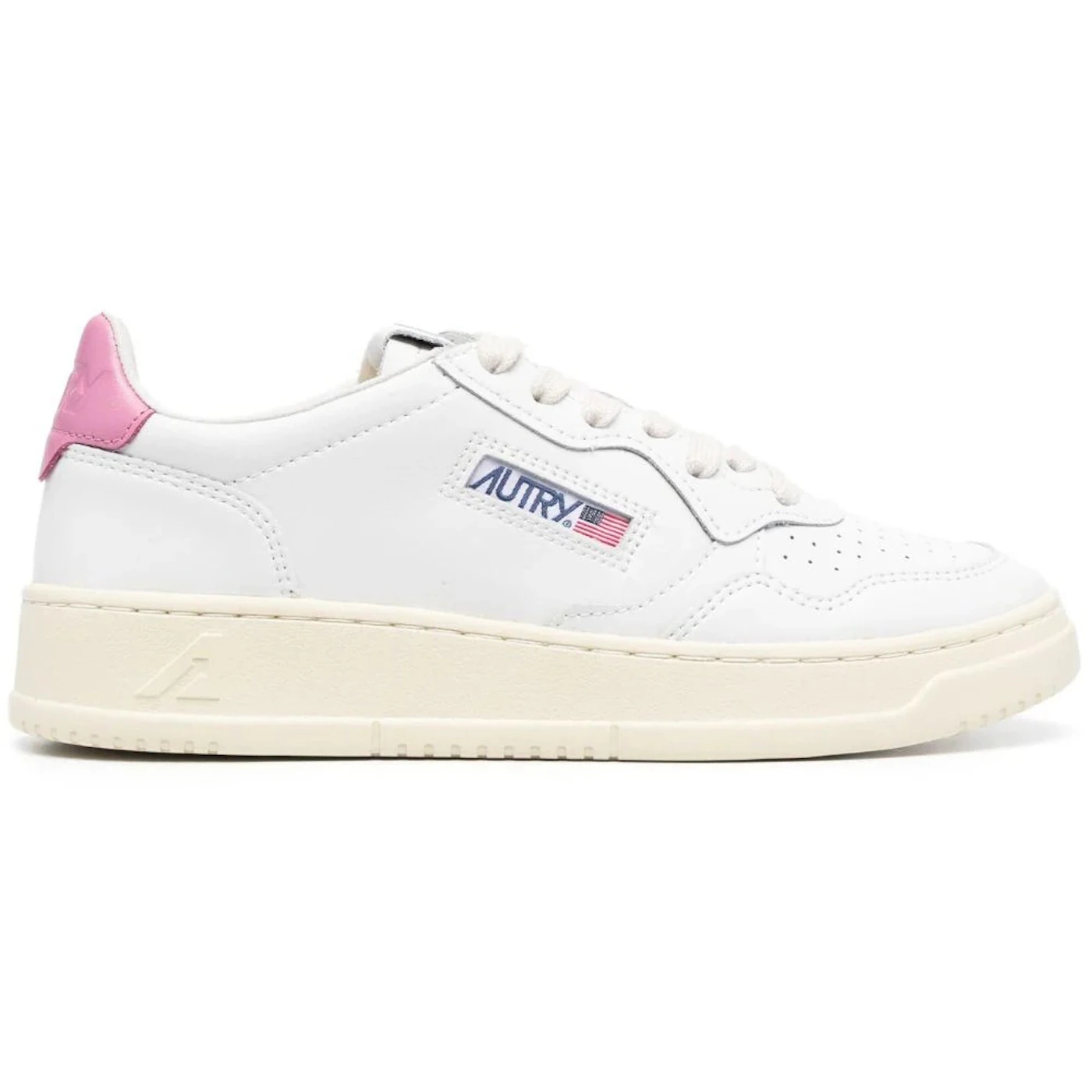 Autry Medalist Leather Low White Mauve Tab (Womens) 2 Autry Medalist Leather Low White Mauve Tab Womens 3