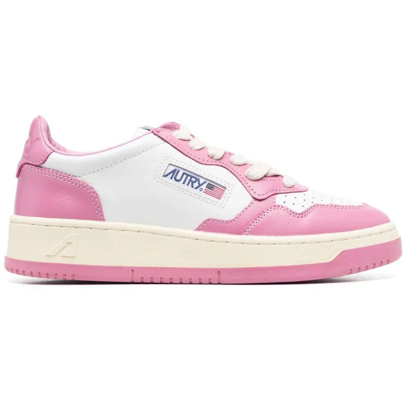 Autry Medalist Leather Low White Mauve (Womens) 1 Autry Medalist Leather Low White Mauve Womens 1