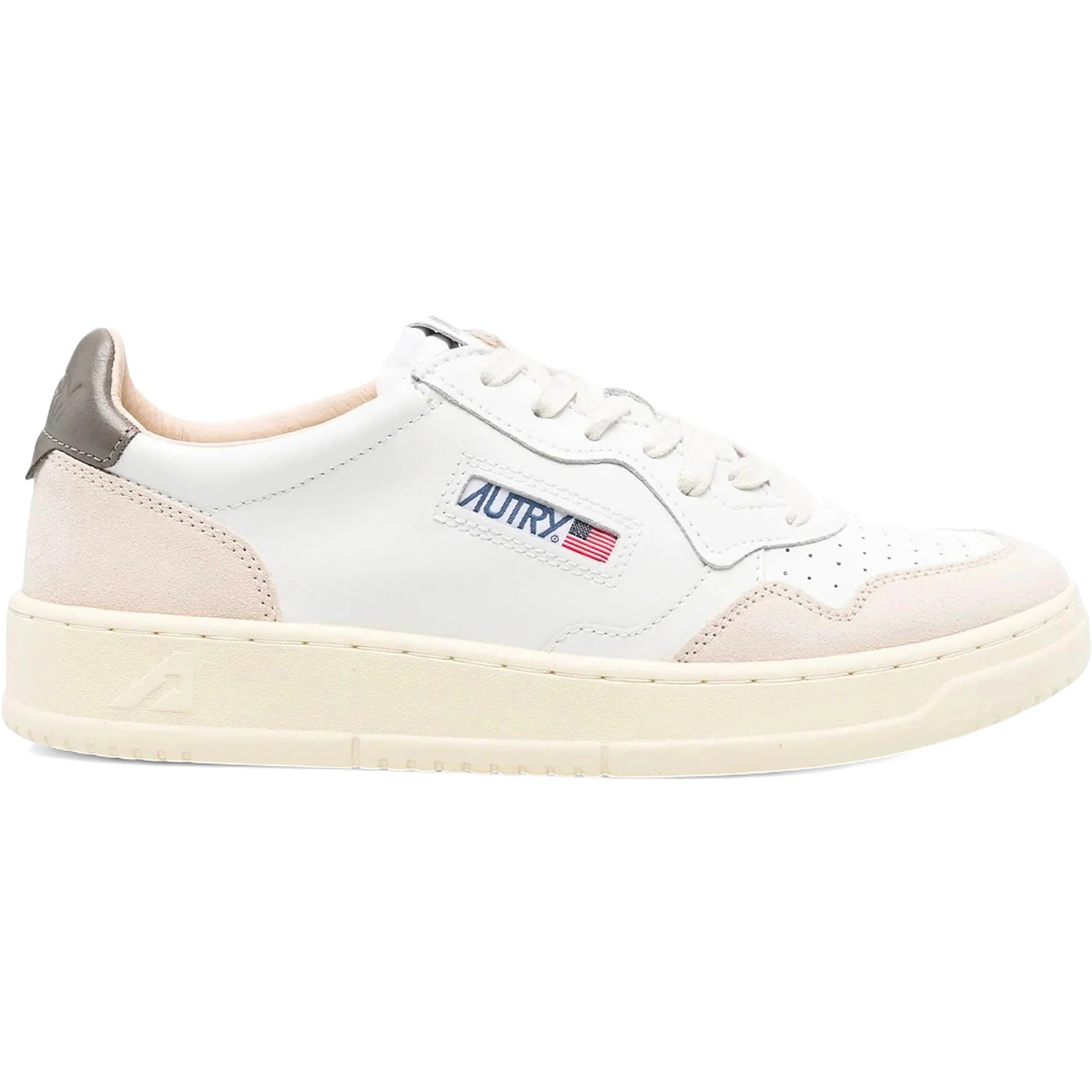 Autry Medalist Leather Low White Morel Suede 1 Autry Medalist Leather Low White Morel Suede 1