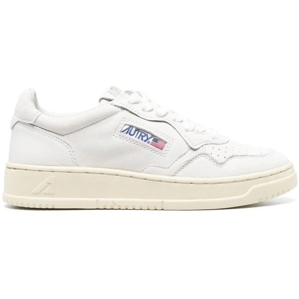Autry Medalist Leather Low White Nappa (Womens)