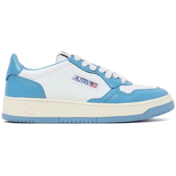 Autry Medalist Leather Low White Niagara (Womens)