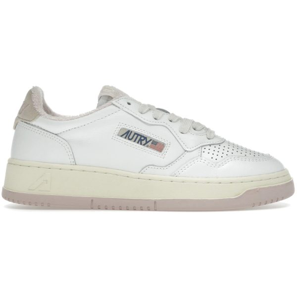 Autry Medalist Leather Low White Powder Pink (Womens)