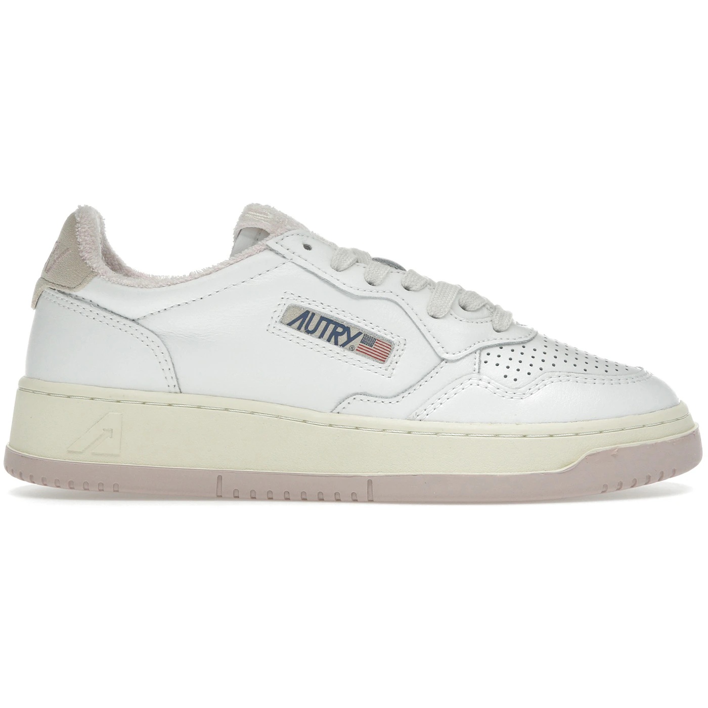 Autry Medalist Leather Low White Powder Pink (Womens) 2 Autry Medalist Leather Low White Powder Pink Womens 3