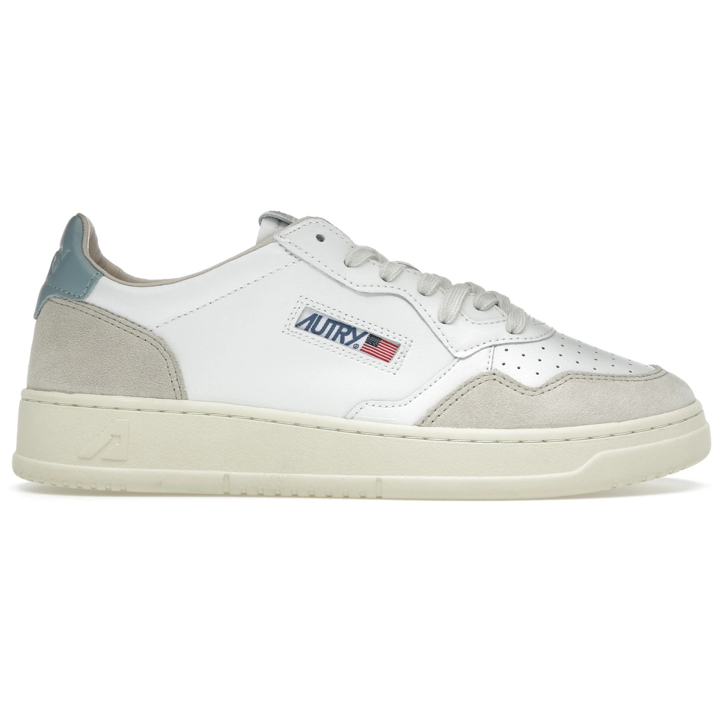 Autry Medalist Leather Low White Silver Blue 2 Autry Medalist Leather Low White Silver Blue 1