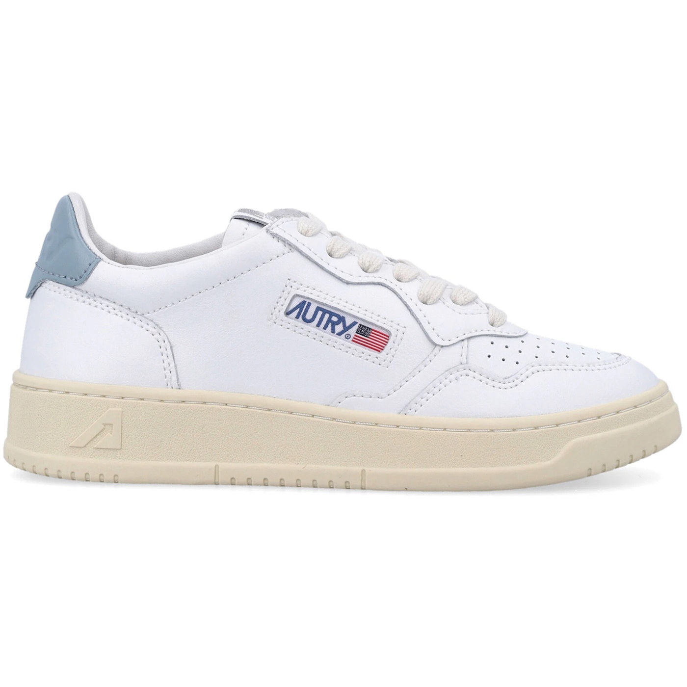 Autry Medalist Leather Low White Silver Blue (Womens) 3 Autry Medalist Leather Low White Silver Blue (Womens)