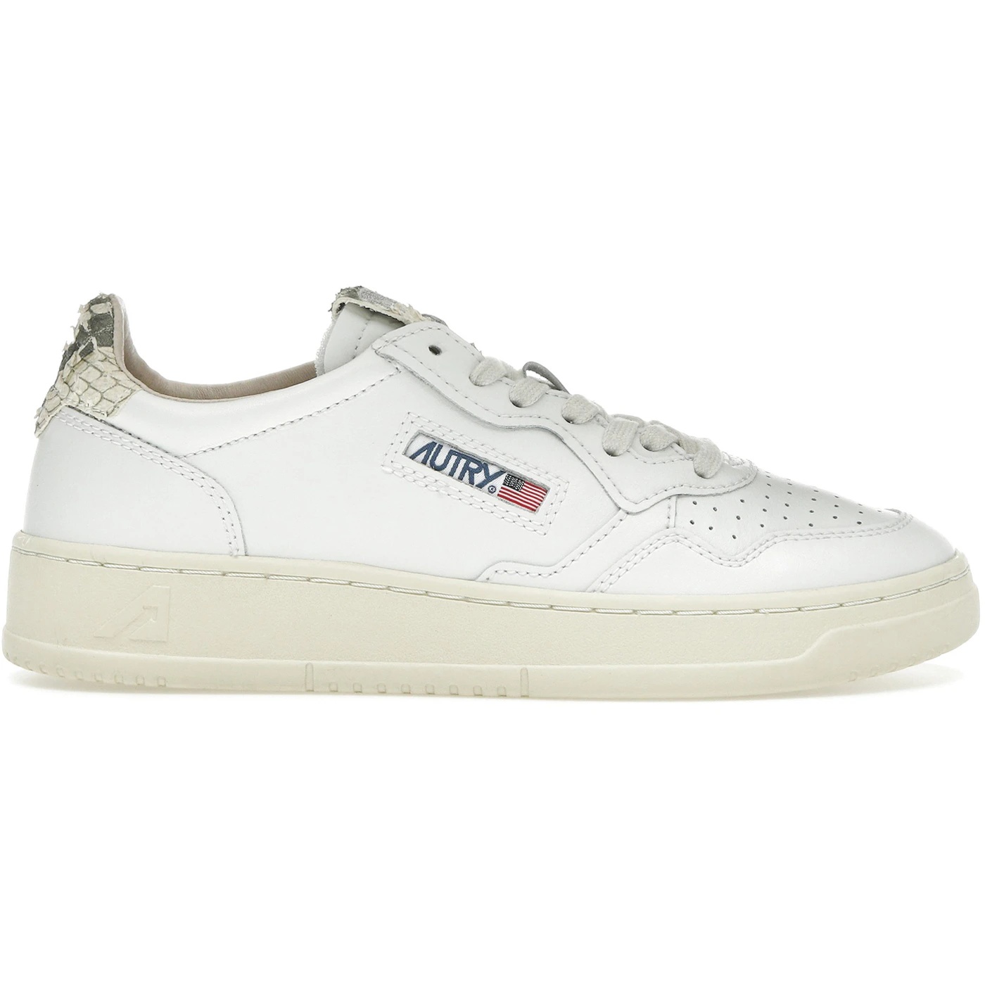 Autry Medalist Leather Low White Snake Diamond Print (Womens) 2 Autry Medalist Leather Low White Snake Diamond Print Womens 3