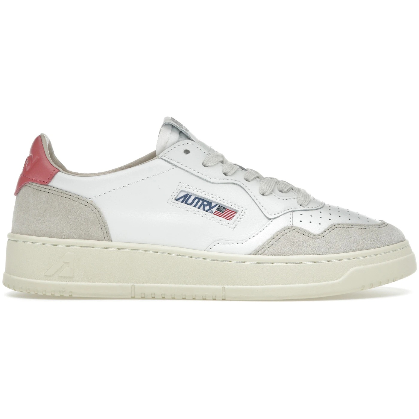 Autry Medalist Leather Low White Tearose Beige (Womens) 2 Autry Medalist Leather Low White Tearose Beige Womens 3