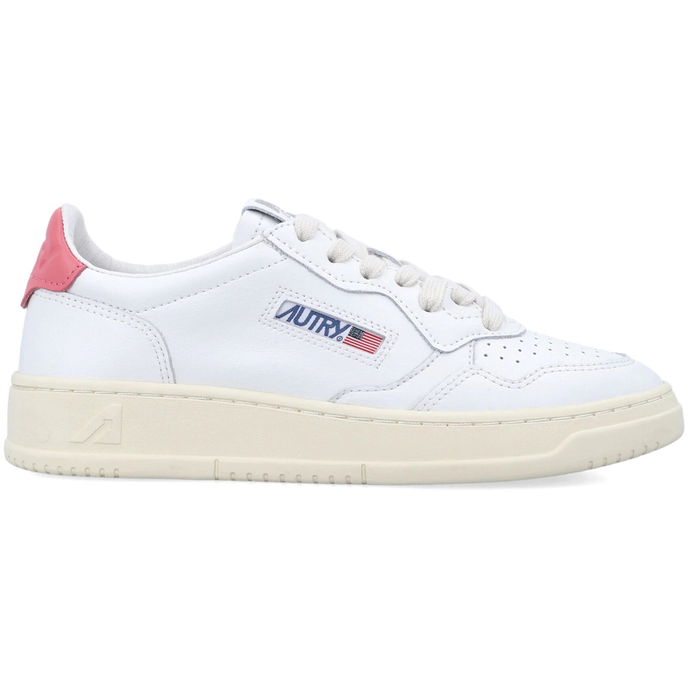 Autry Medalist Leather Low White Tearose (Womens) 1 Autry Medalist Leather Low White Tearose Womens 2