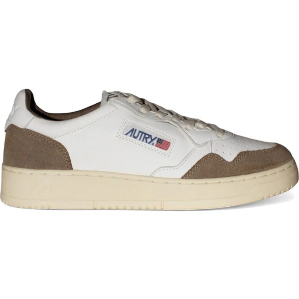 Autry Medalist Leather Low White Tobacco