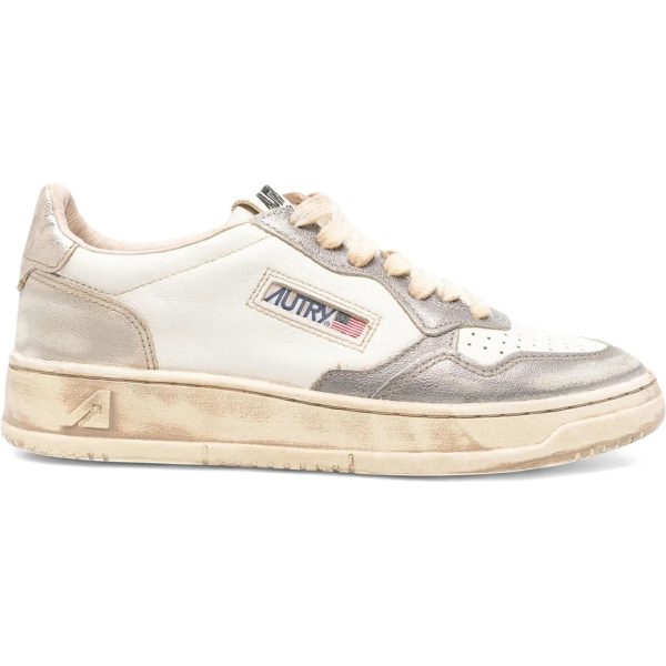 Autry Medalist Low Super Vintage White Old Silver Platinum (Womens)