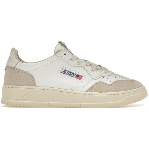 Autry Medalist White Beige Suede