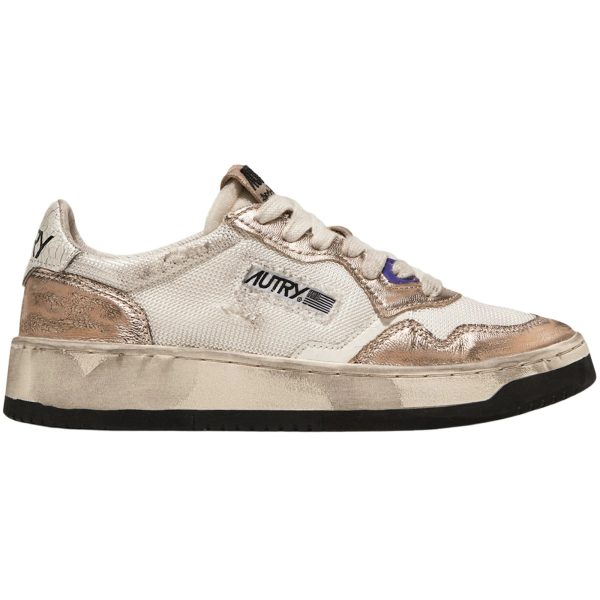 Autry Super Vintage Low White Metallic Pink (Womens)