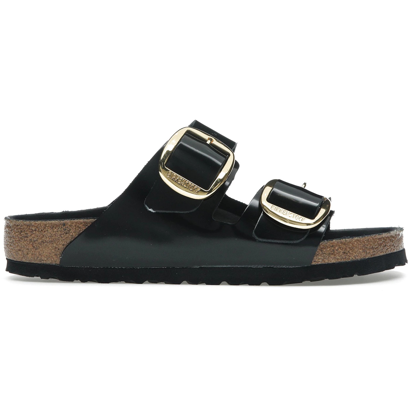 Birkenstock Arizona Big Buckle Natural Leather Patent Black Gold (Womens) 3 Birkenstock Arizona Big Buckle Natural Leather Patent Black Gold (Womens)