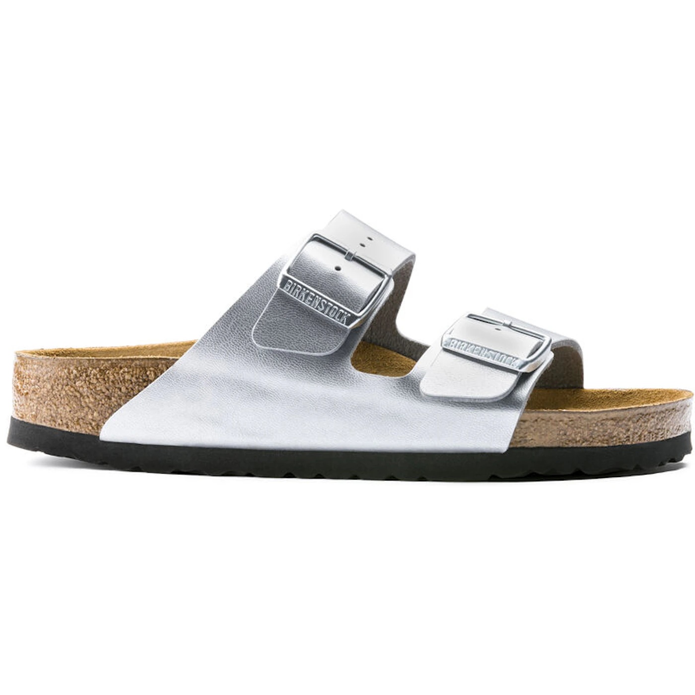 Birkenstock Arizona Birko Flor Silver Womens 3