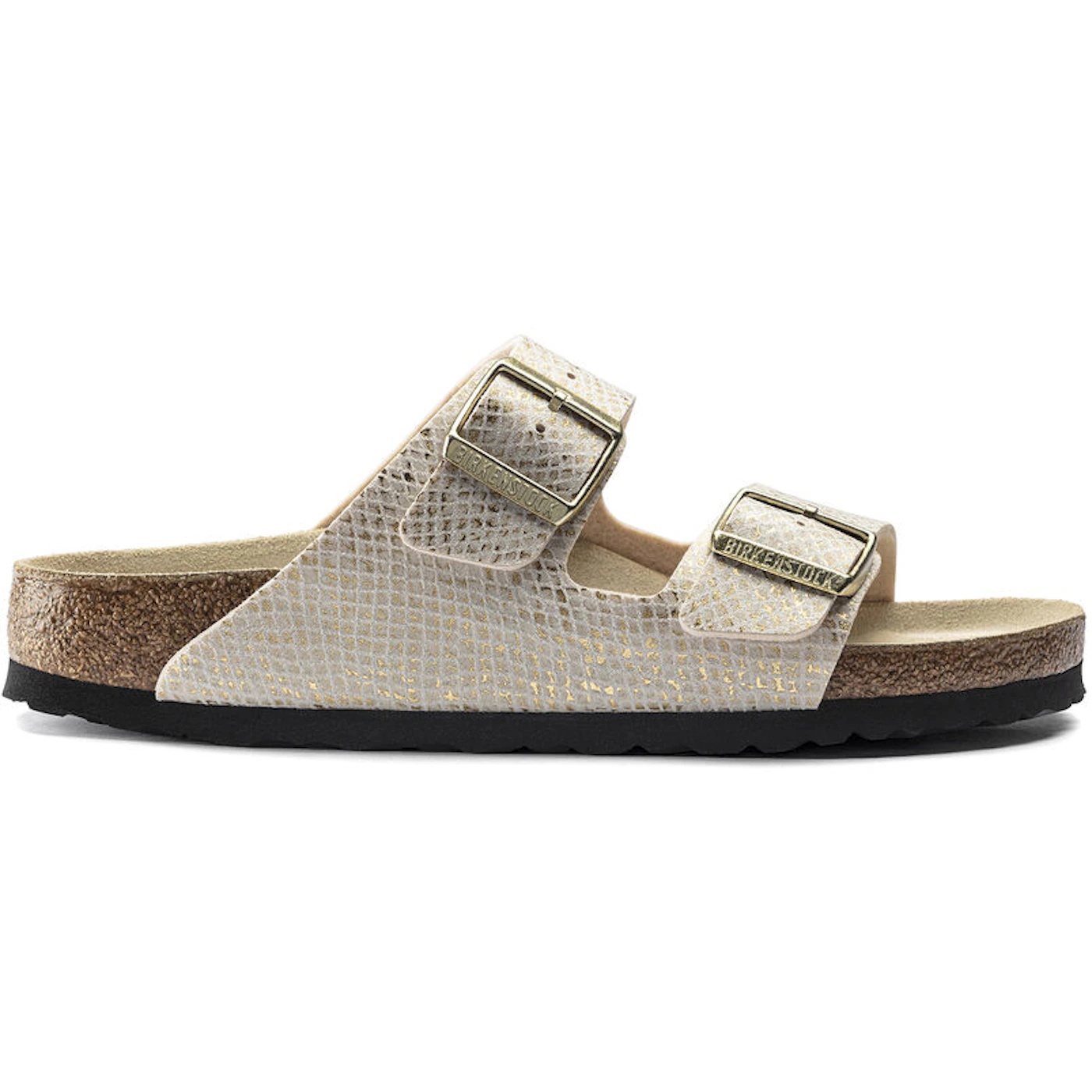 Birkenstock Arizona Microfiber Shiny Python Eggshell Womens 2