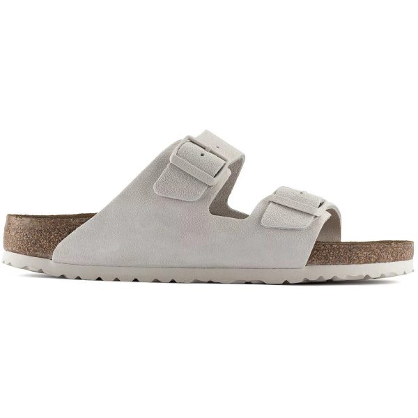 Birkenstock Arizona Soft Footbed Suede Antique White