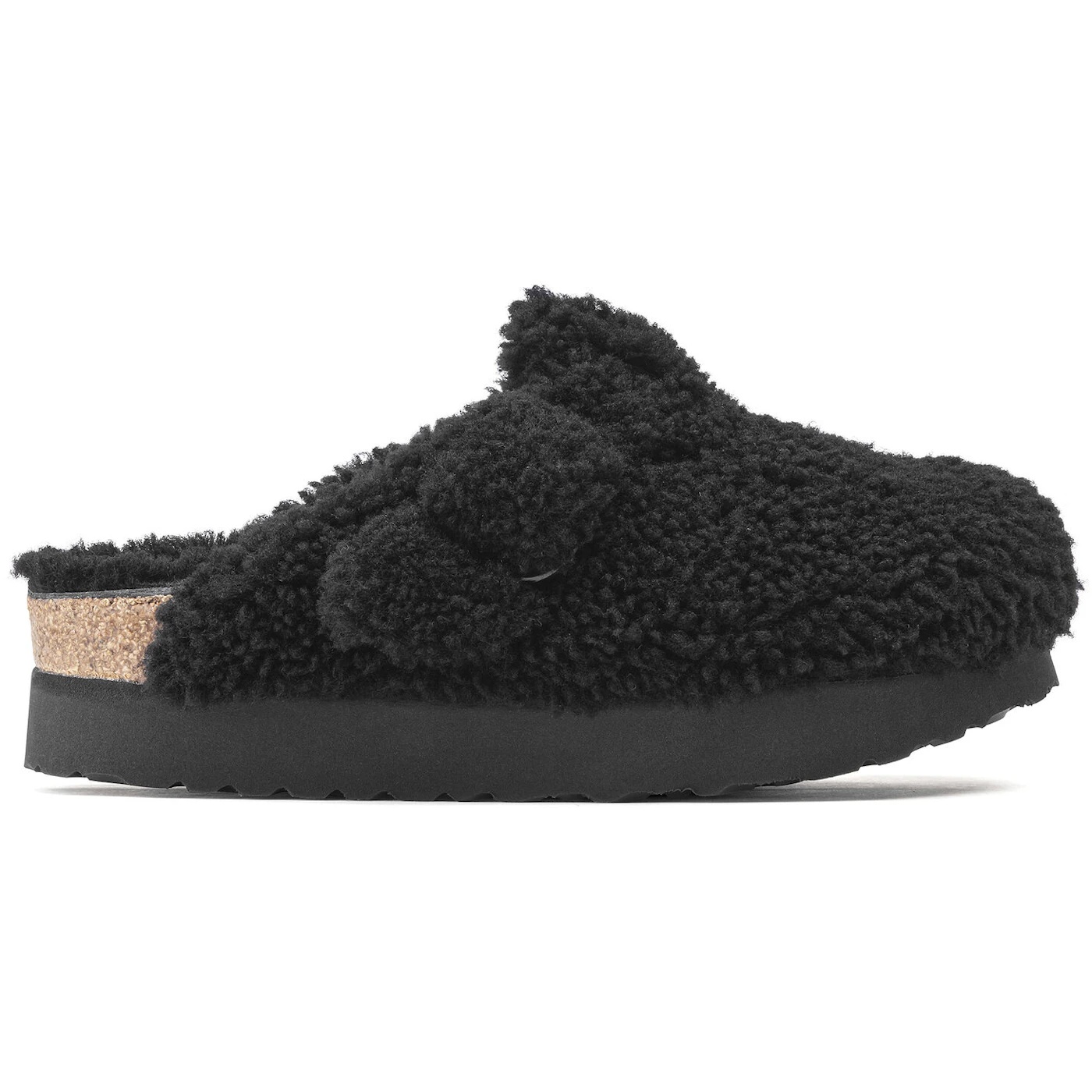Birkenstock Boston Big Buckle Shearling Teddy Black 3