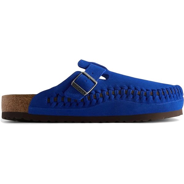 Birkenstock Boston Braided Suede Kith Ultra Blue (Narrow Fit) (Womens)