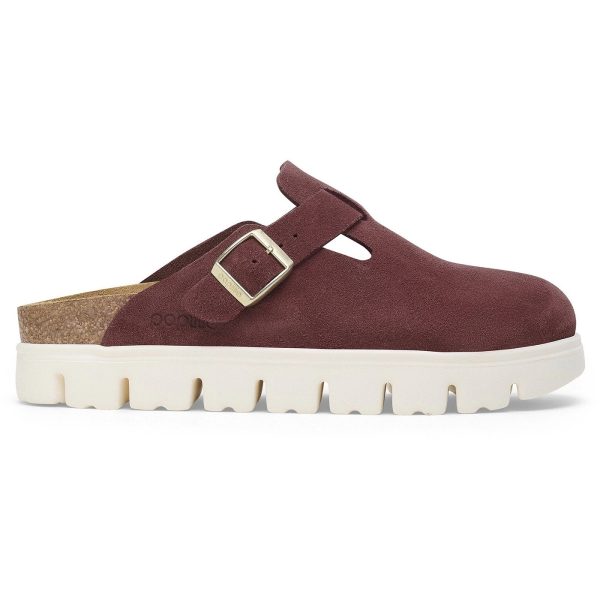 Birkenstock Boston Chunky Suede Berry Crush (Narrow) (Womens)