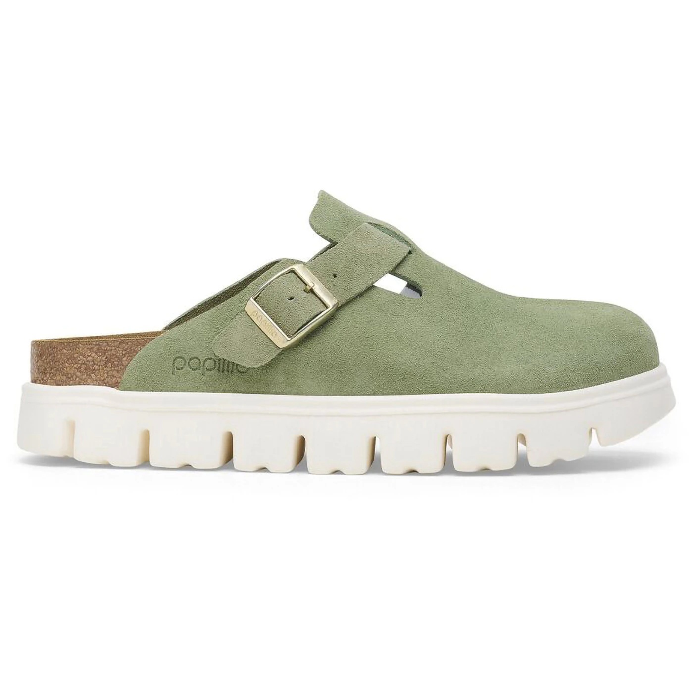 Birkenstock Boston Chunky Suede Green Tea (Narrow) (Womens) 2 Birkenstock Boston Chunky Suede Green Tea Narrow Womens 3