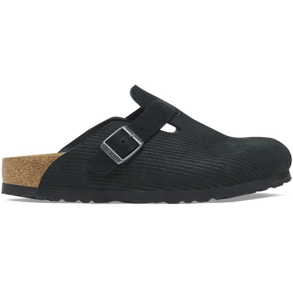 Birkenstock Boston Embossed Corduroy Suede Black