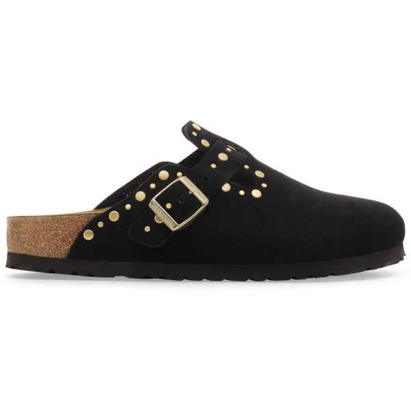 Birkenstock Boston Rivets Suede Leather Black