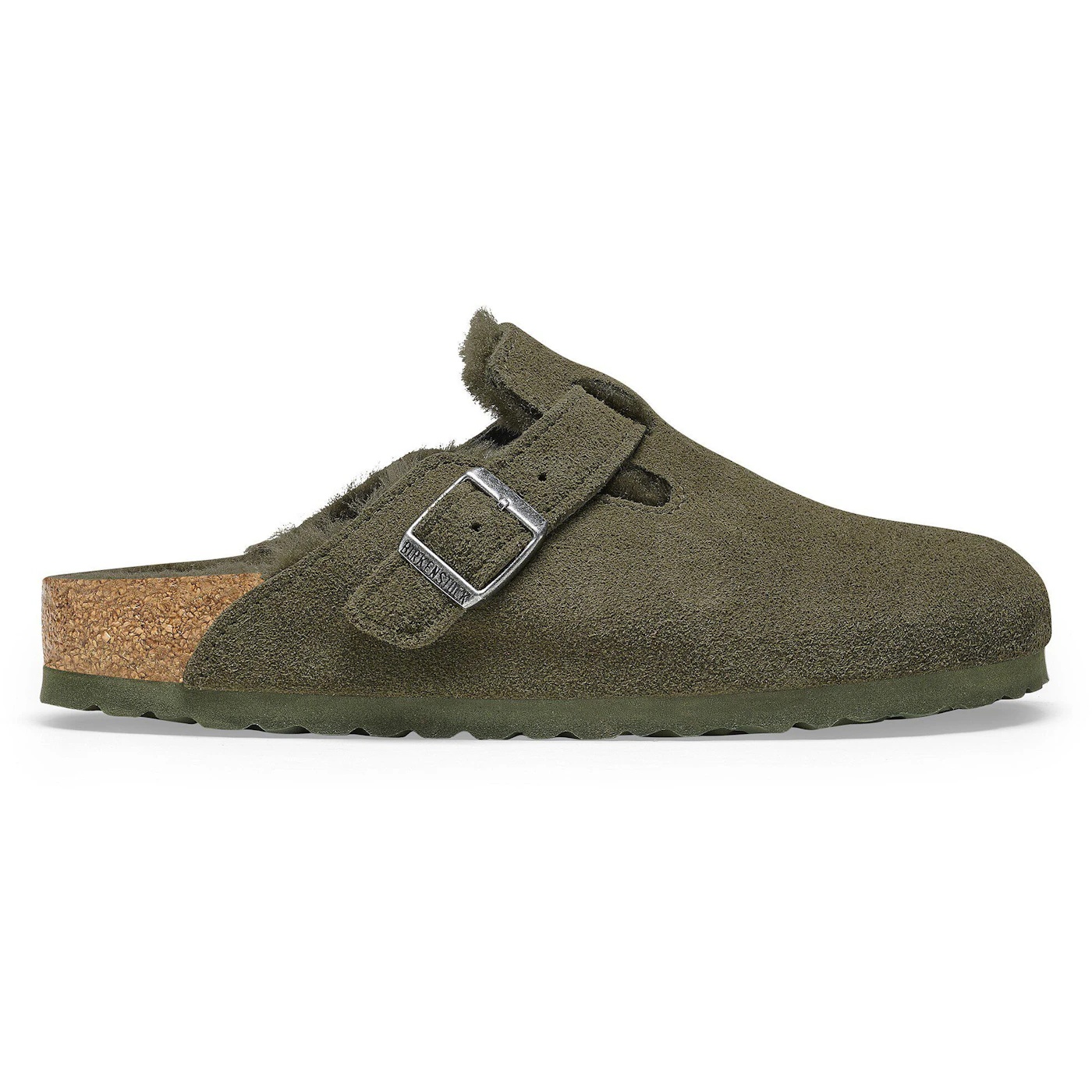 Birkenstock Boston Shearling Suede Leather Thyme 3 Birkenstock Boston Shearling Suede Leather Thyme