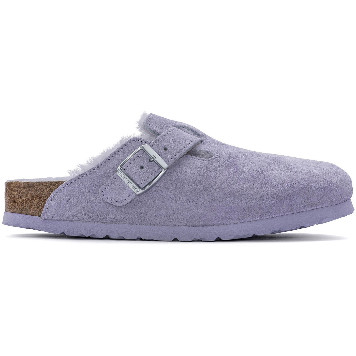 Birkenstock Boston Shearling Suede Purple Fog