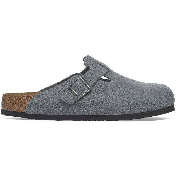 Birkenstock Boston Soft Footbed Suede Basalt Gray