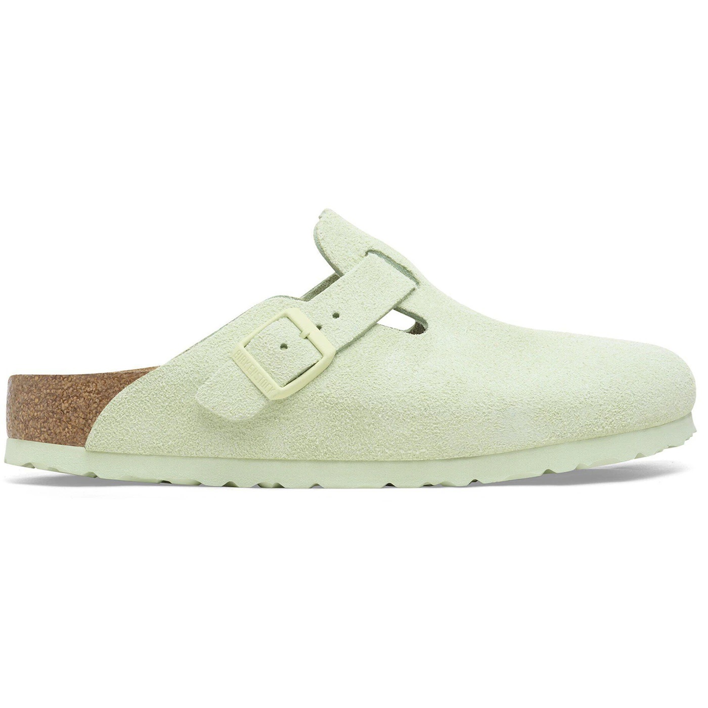 Birkenstock Boston Soft Footbed Suede Faded Lime 2
