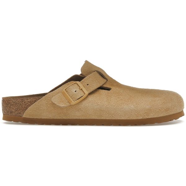 Birkenstock Boston Suede Latte Cream (Cream Outsole)