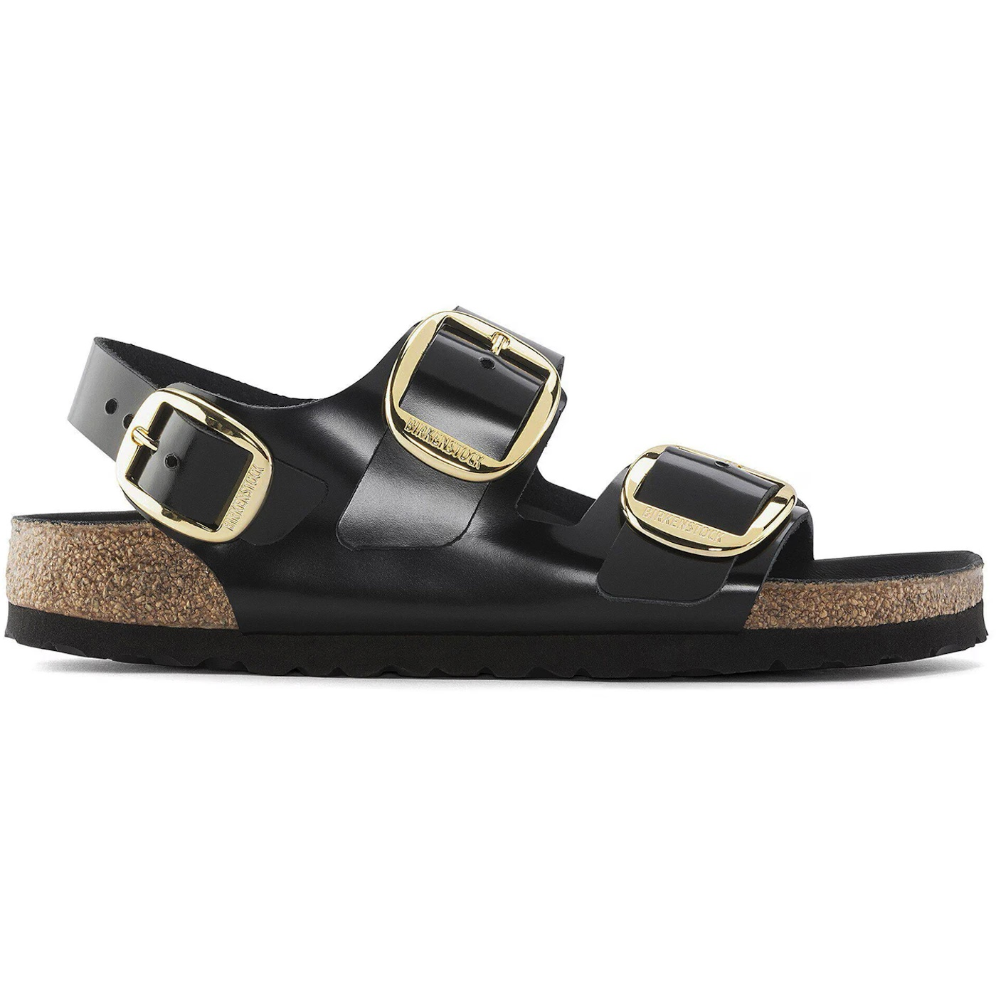 Birkenstock Milano Big Buckle Natural Leather Patent High Shine Black 2 Birkenstock Milano Big Buckle Natural Leather Patent High Shine Black