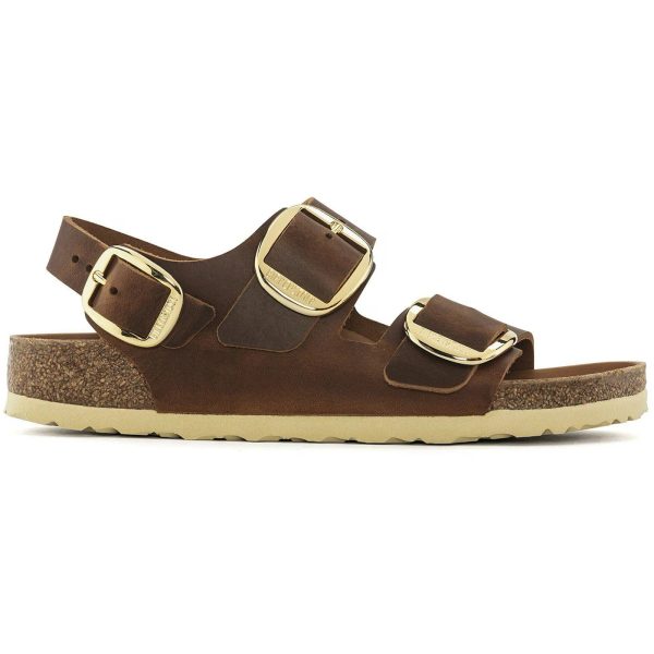 Birkenstock Milano Big Buckle Oiled Leather Cognac