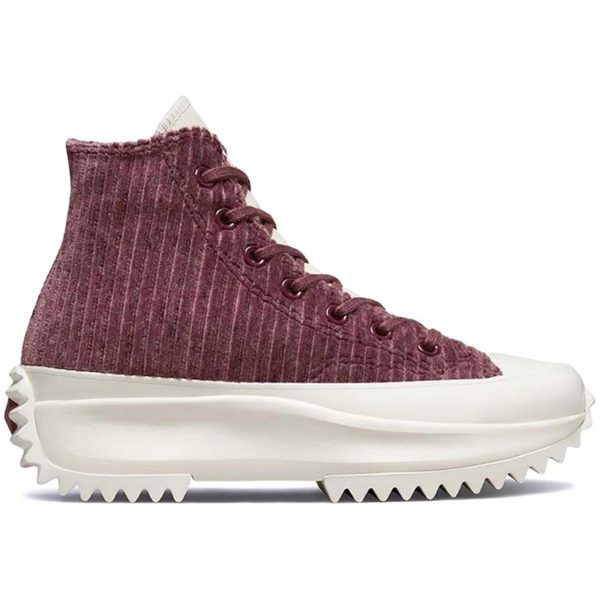 Converse Run Star Hike Platform Hi Striped Knit Dark Wine