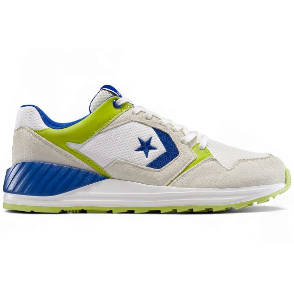 Converse Wave Trainer Ox Vintage White Blue Cartreuse