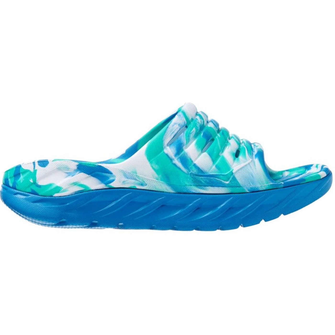 Hoka One One Ora Recovery Slide Swirl Atlantis Blue Coral 1 Hoka One One Ora Recovery Slide Swirl Atlantis Blue Coral 2