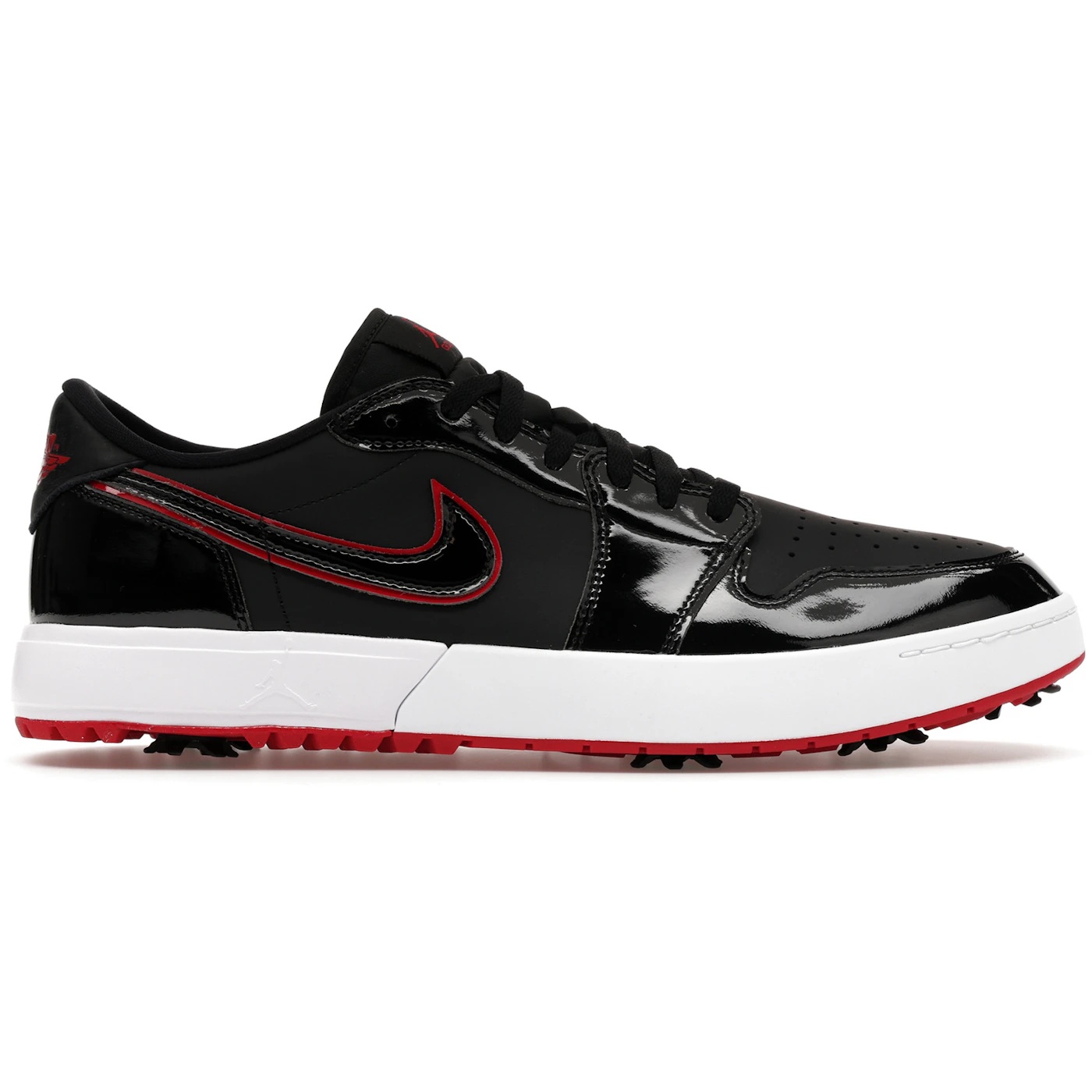 Jordan 1 Low Golf Spiked Bred Black Patent 1 Jordan 1 Low Golf Spiked Bred Black Patent 1