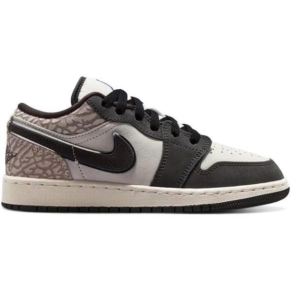 Jordan 1 Low SE Sail Deep Pewter Elephent Print (GS)