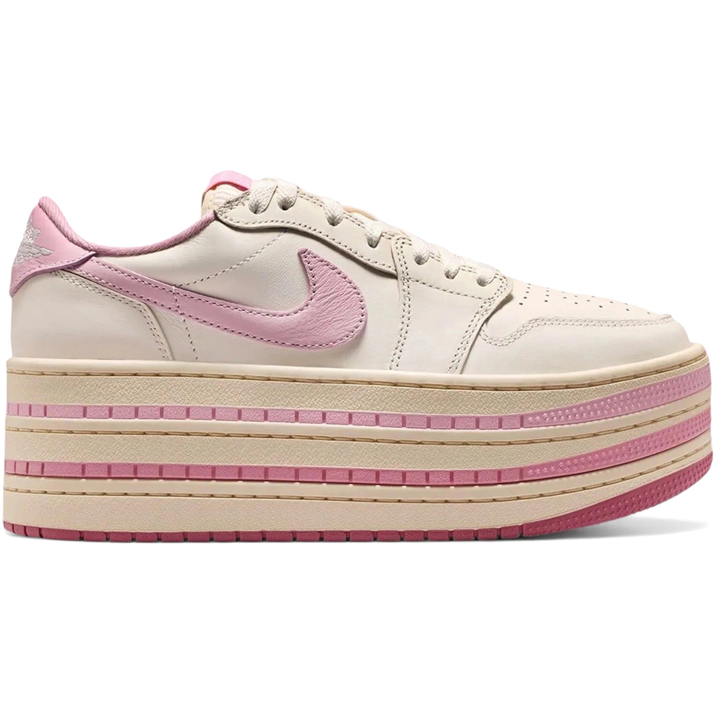 Jordan 1 Low Triple Stack Pale Ivory Iced Carmine (Womens) 1 Jordan 1 Low Triple Stack Pale Ivory Iced Carmine Womens 3