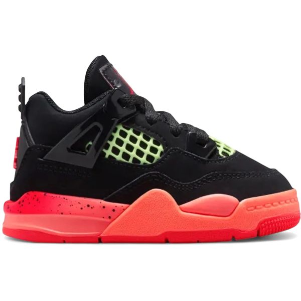 Jordan 4 Retro Black Bright Mango Barely Volt Infrared 23