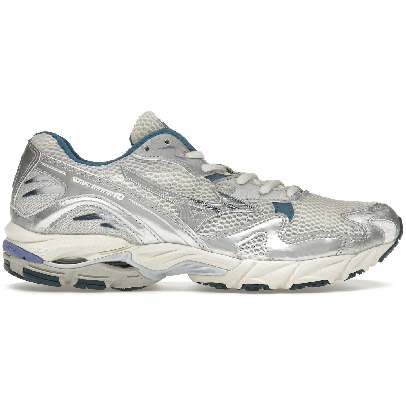 Mizuno Wave Rider 10 White Silver Blue 3 Mizuno Wave Rider 10 White Silver Blue