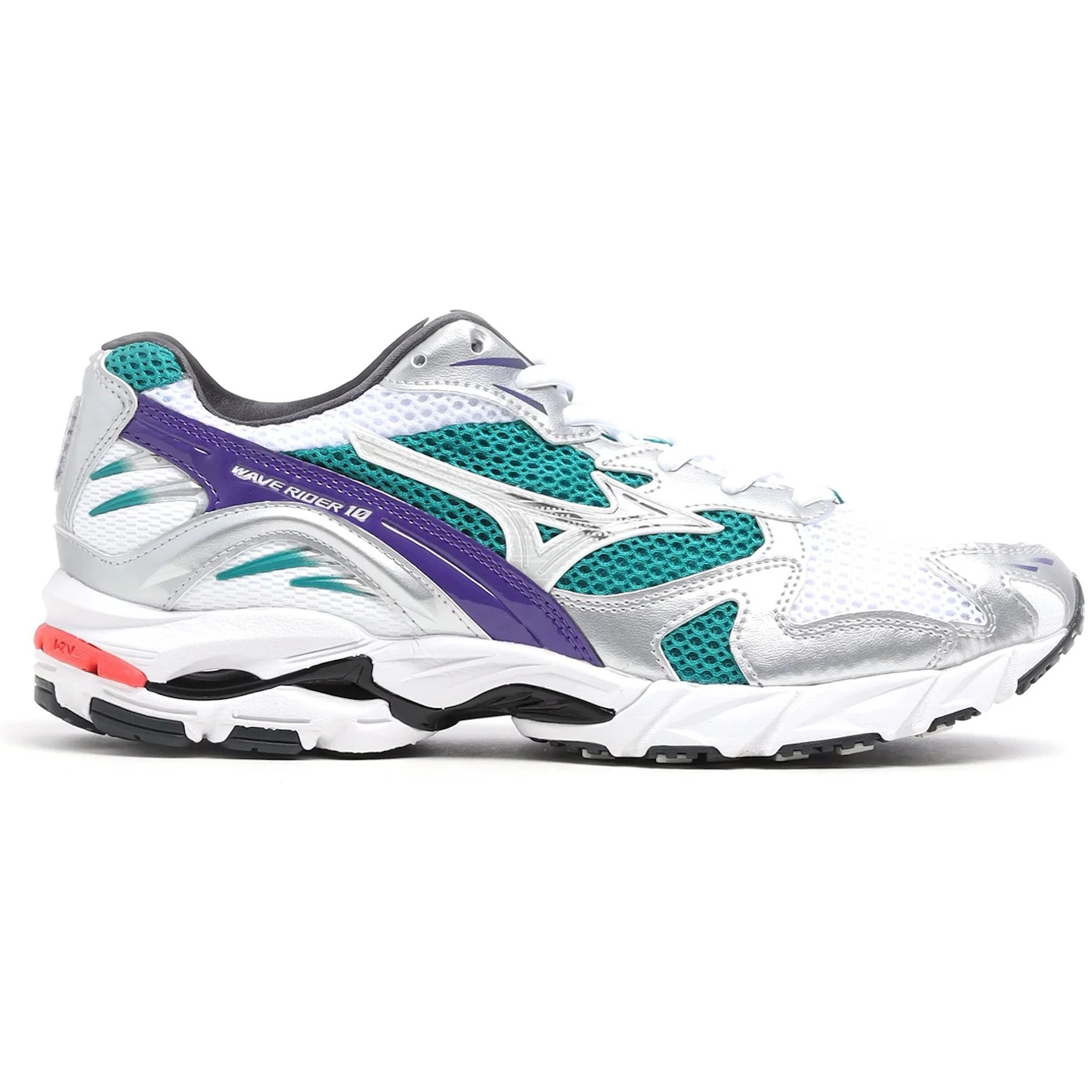 Mizuno Wave Rider 10 White Silver Teal Purple 3 Mizuno Wave Rider 10 White Silver Teal Purple