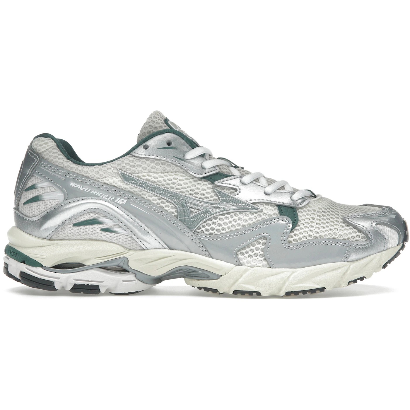 Mizuno Wave Rider 10 White Slate Bistro Green 2 Mizuno Wave Rider 10 White Slate Bistro Green 1