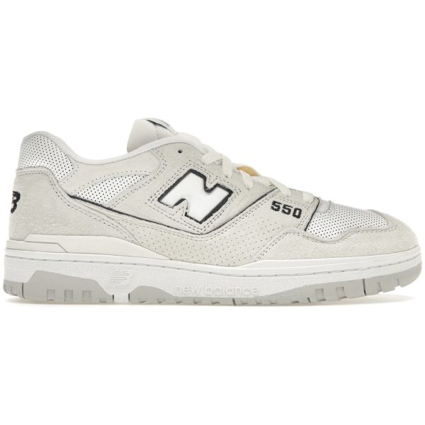 New Balance 550 White Perforated Leather Black