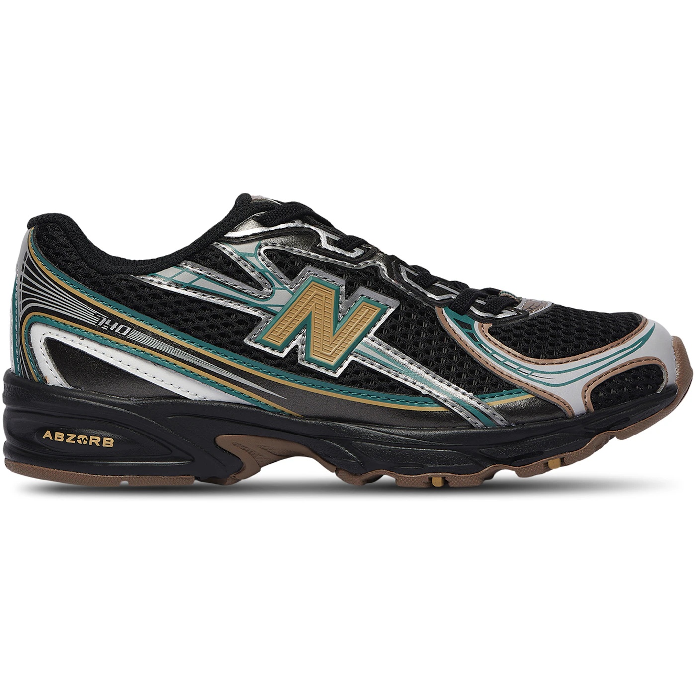 New Balance 740 Bungee Lace Black Grey Olive (PS) 2 New Balance 740 Bungee Lace Black Grey Olive PS 1